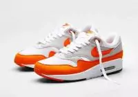 nike air max 1 flyknit leather orange blanc